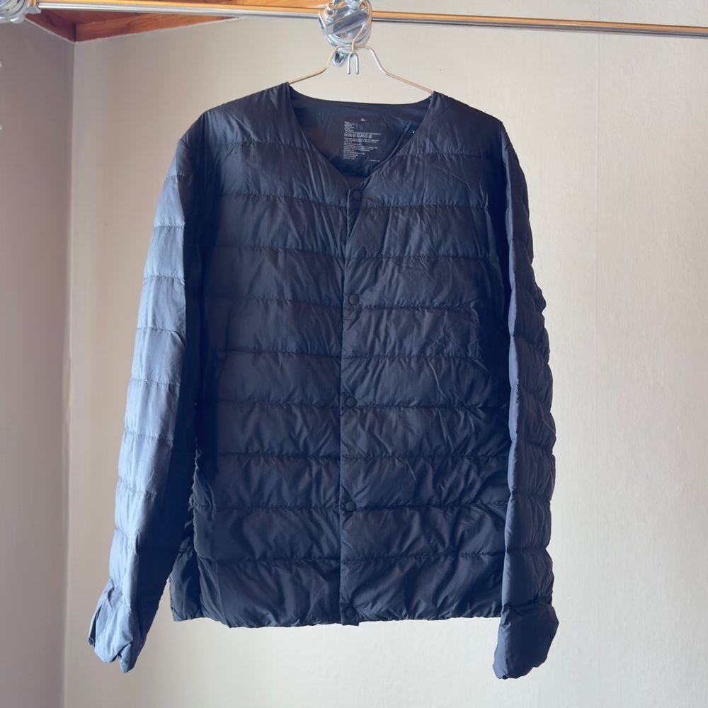 Muji Men's Lightweight Down Collarless Jacket